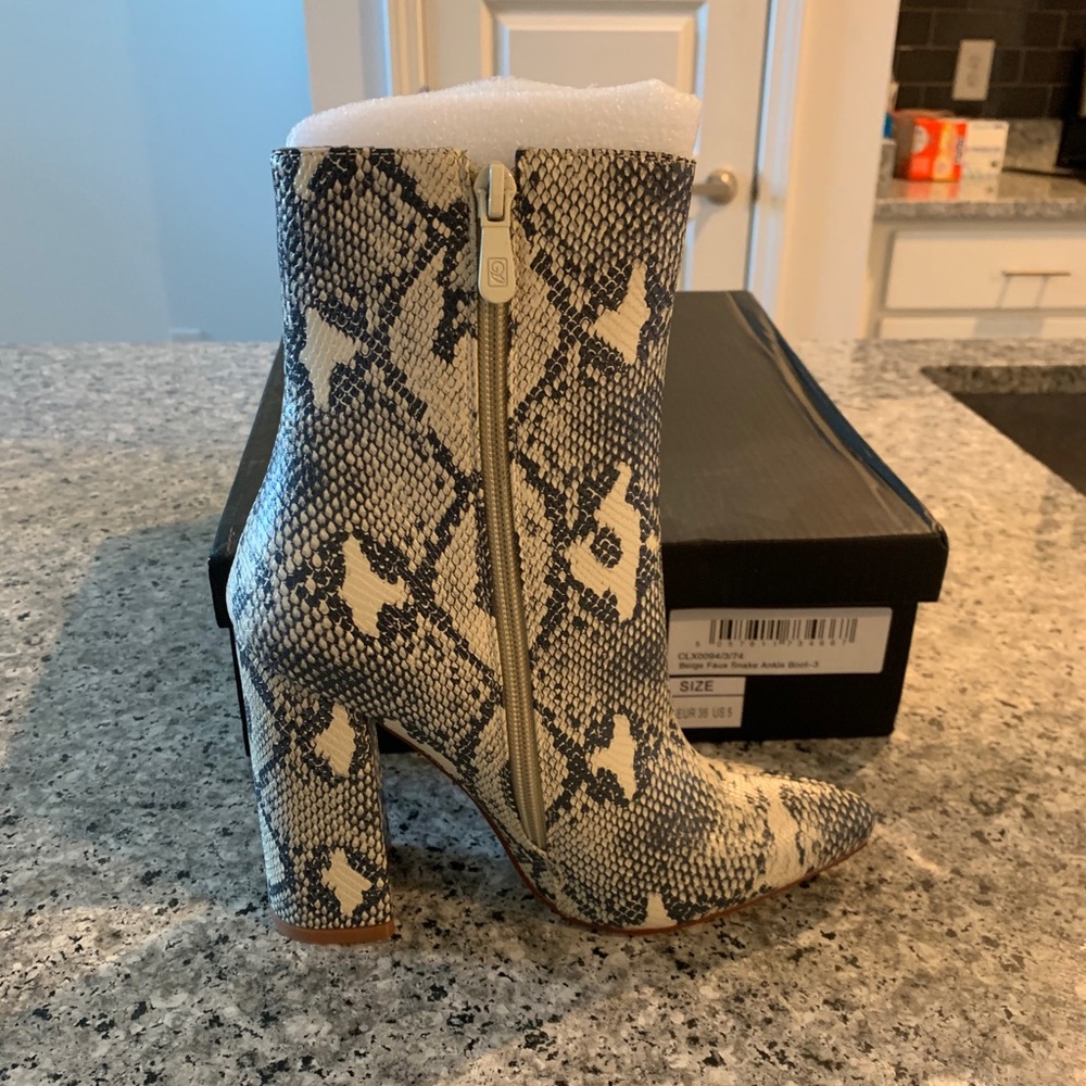 Pretty Little Thing Snakeskin Booties - Picture 2 of 3